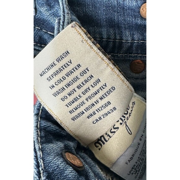 Miss Me Jeans Women's Size 26/31 Denim Relaxed Skinny Low Rise Bling Pockets - Picture 5 of 10